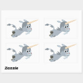 Rectangulaire Caricorne Cute Unicorn Dans Un Sticker Rapide (Feuille)