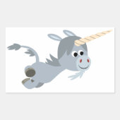 Rectangulaire Caricorne Cute Unicorn Dans Un Sticker Rapide (Devant)
