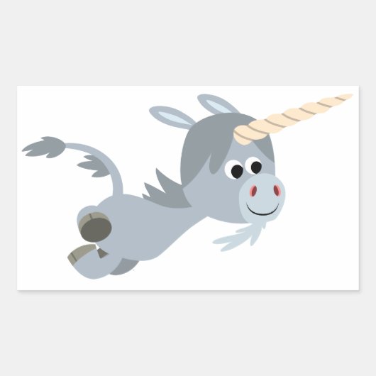 Rectangulaire Caricorne Cute Unicorn Dans Un Sticker Rapide (Devant)