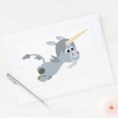 Rectangulaire Caricorne Cute Unicorn Dans Un Sticker Rapide (Enveloppe)