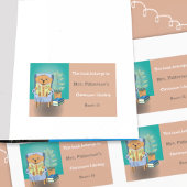 Rectangulaire Cartoon Reading Dog Classroom Library Sticker