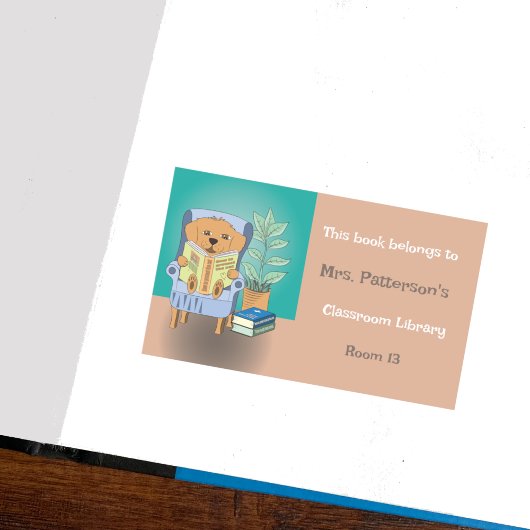 Rectangulaire Cartoon Reading Dog Classroom Library Sticker