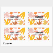 Rectangulaire Caution... Sticker (Feuille)