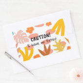 Rectangulaire Caution... Sticker (Enveloppe)