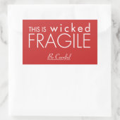 Rectangulaire Ceci est un Sticker Fragile méchant (Sac)