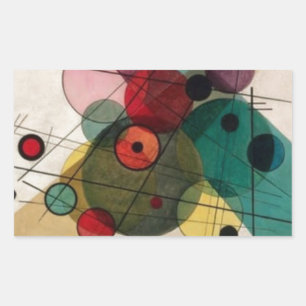 Rectangulaire Cercles Kandinsky dans un Sticker Cercle