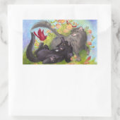 Rectangulaire Chats, cardinaux et Sticker Rose (Sac)