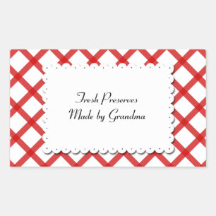 Rectangulaire Chèques rouges Sticker personnalisé de la nacelle 