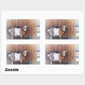 Rectangulaire Chèvre Sur Le Sticker De La Ferme (Feuille)