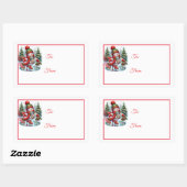 Rectangulaire Christmas Sticker Gift Tags (Feuille)