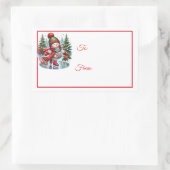 Rectangulaire Christmas Sticker Gift Tags (Sac)