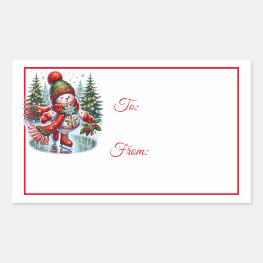 Rectangulaire Christmas Sticker Gift Tags (Devant)