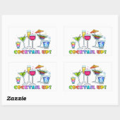 RECTANGULAIRE COCKTAIL UP ! STICKER EN VERRE (Feuille)