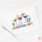 RECTANGULAIRE COCKTAIL UP ! STICKER EN VERRE (Enveloppe)