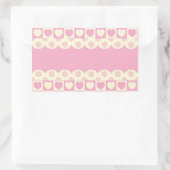 Rectangulaire Coeur rose À damiers Sticker Rectangle (Sac)