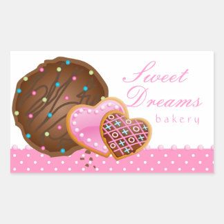 Rectangulaire Cookie Chocolat Donut Boulangerie Sticker Icing Po