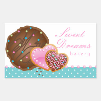 Rectangulaire Cookie Chocolat Donut Boulangerie Sticker Icing Po