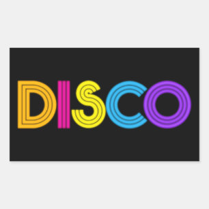 Rectangulaire Cool Disco musique mot art sticker