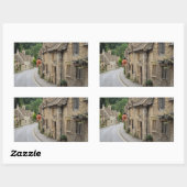 Rectangulaire Cottages en Castle Combe, UK rectangle sticker (Feuille)