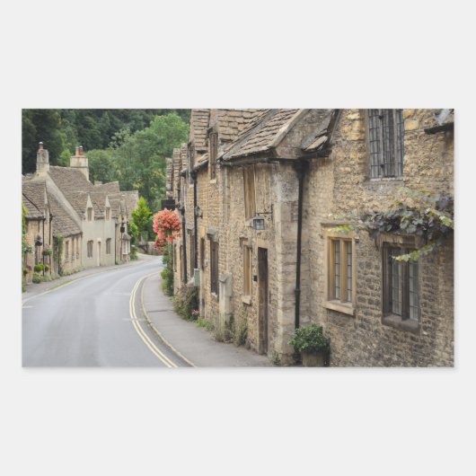 Rectangulaire Cottages en Castle Combe, UK rectangle sticker (Devant)