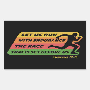 Rectangulaire Courez avec Endurance Le Sticker Race Set