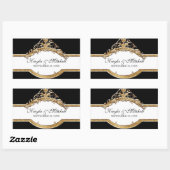 Rectangulaire Cravate noire Elégance 2, Sticker à couplage d'or (Feuille)