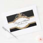 Rectangulaire Cravate noire Elégance 2, Sticker à couplage d'or (Enveloppe)