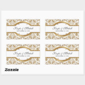 Rectangulaire Cravate noire Elégance 2, Sticker à couplage d'or (Feuille)