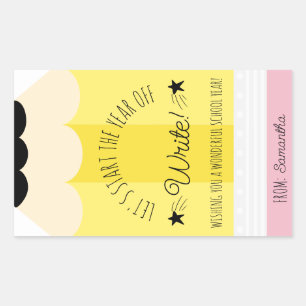 Rectangulaire Crayon Commençons l'année de l'écriture Sticker ca