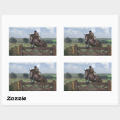 Rectangulaire Cross Country - Sticker Cheval de saut (Feuille)