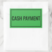 Rectangulaire Custom Cash Payment Text Sticker for Banking Use (Sac)
