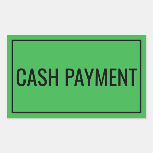 Rectangulaire Custom Cash Payment Text Sticker for Banking Use (Devant)