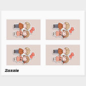 Rectangulaire Cute sticker  (Feuille)