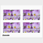 Rectangulaire Dainty Violas ~ Sticker Rectangle (Feuille)