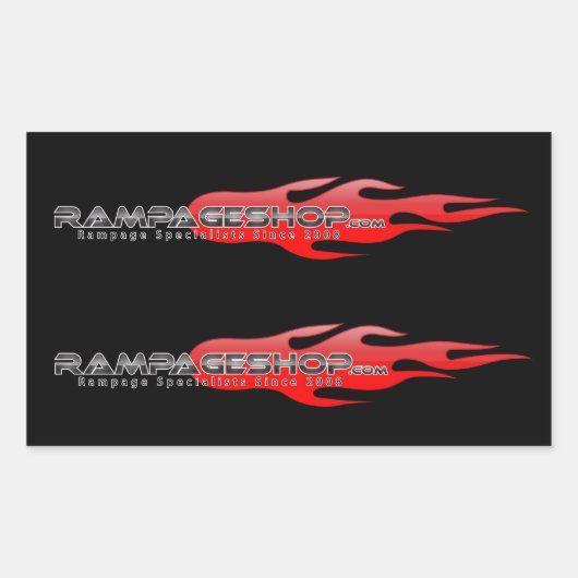 Rectangulaire Décalage / Sticker - Noir moyen x 8 (Devant)