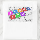 RECTANGULAIRE ***DITES MERCI**** STICKER DE STYLE INFORMATIQUE (Sac)