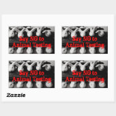 Rectangulaire Dites non à l'essai animal Bunnies Sticker Set (Feuille)