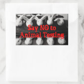 Rectangulaire Dites non à l'essai animal Bunnies Sticker Set (Sac)