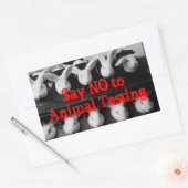 Rectangulaire Dites non à l'essai animal Bunnies Sticker Set (Enveloppe)