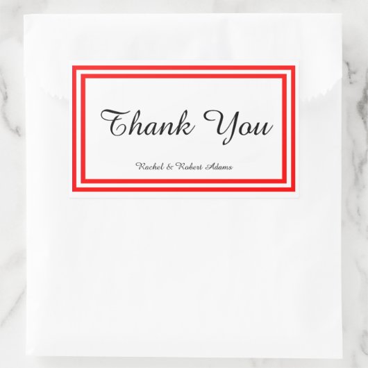 Rectangulaire Double coupe rouge - Sticker Rectangle (Sac)