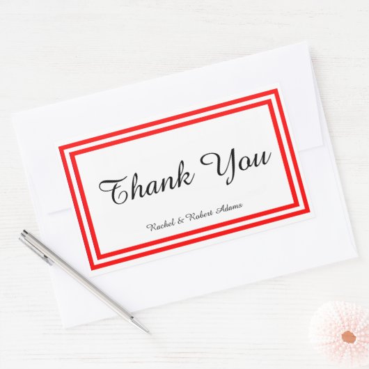 Rectangulaire Double coupe rouge - Sticker Rectangle (Enveloppe)