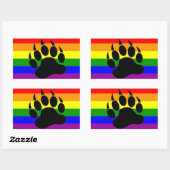 Rectangulaire Drapeau arc-en-ciel mâché de l'ours - Sticker (Feuille)