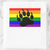 Rectangulaire Drapeau arc-en-ciel mâché de l'ours - Sticker (Sac)