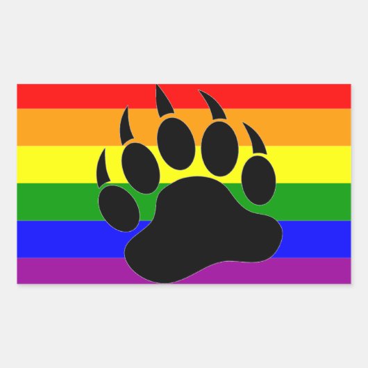 Rectangulaire Drapeau arc-en-ciel mâché de l'ours - Sticker (Devant)