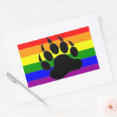 Rectangulaire Drapeau arc-en-ciel mâché de l'ours - Sticker (Enveloppe)