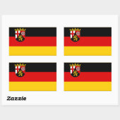 Rectangulaire Drapeau de Rhénanie-Palatinat Sticker rectangulair (Feuille)