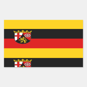 Rectangulaire Drapeau de Rhénanie-Palatinat Sticker rectangulair