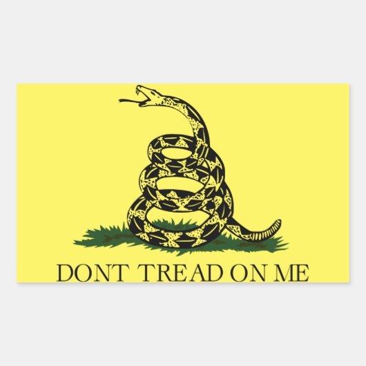 Rectangulaire Drapeau Gadsen, ne me touchez pas, Sticker (Devant)