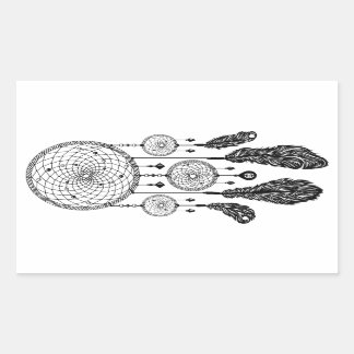 Rectangulaire Dreamcatcher - Sticker (Blanc)