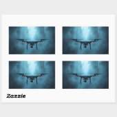 Rectangulaire Drone dans Sticker Foggy Forest (Feuille)